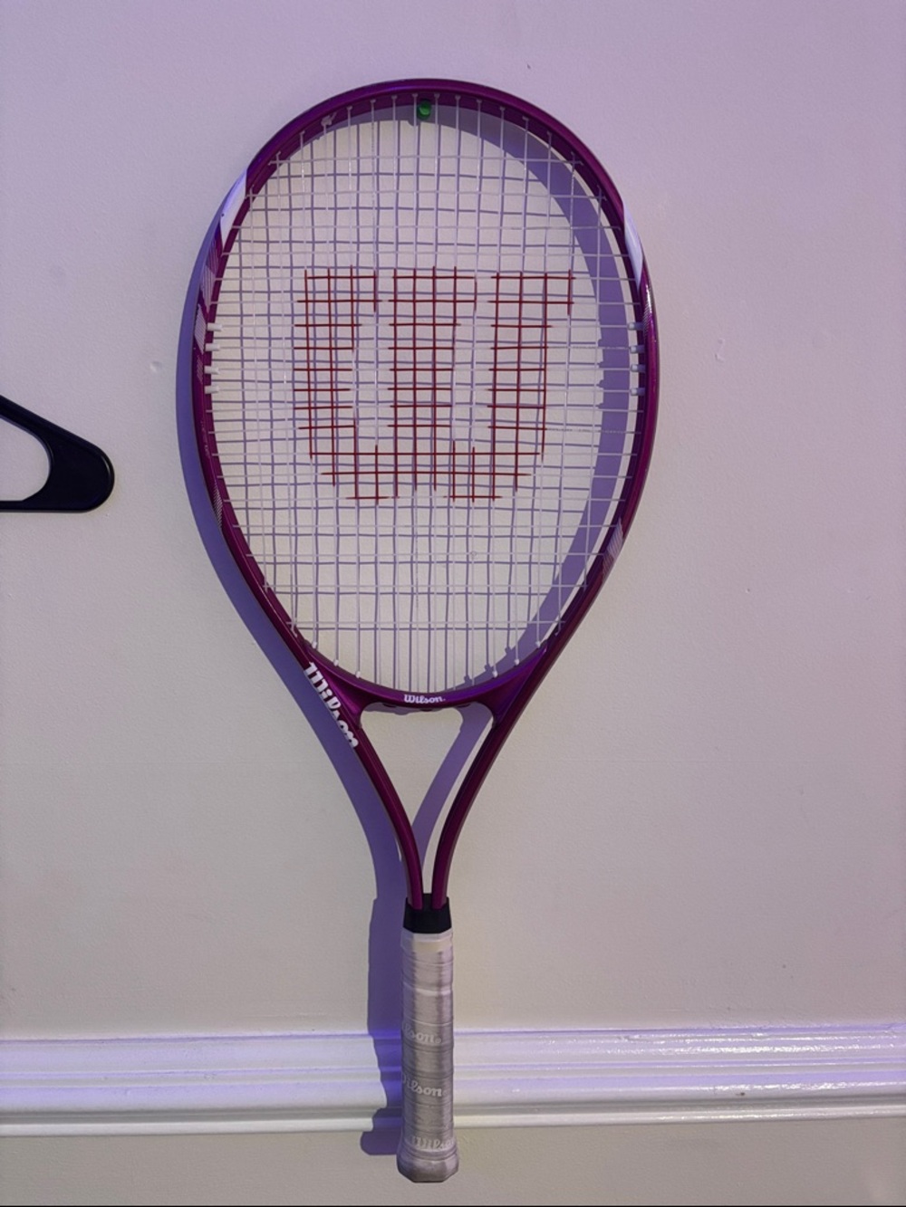 Wilson Pinkie Tennis Racket with Red Logo and White Grip